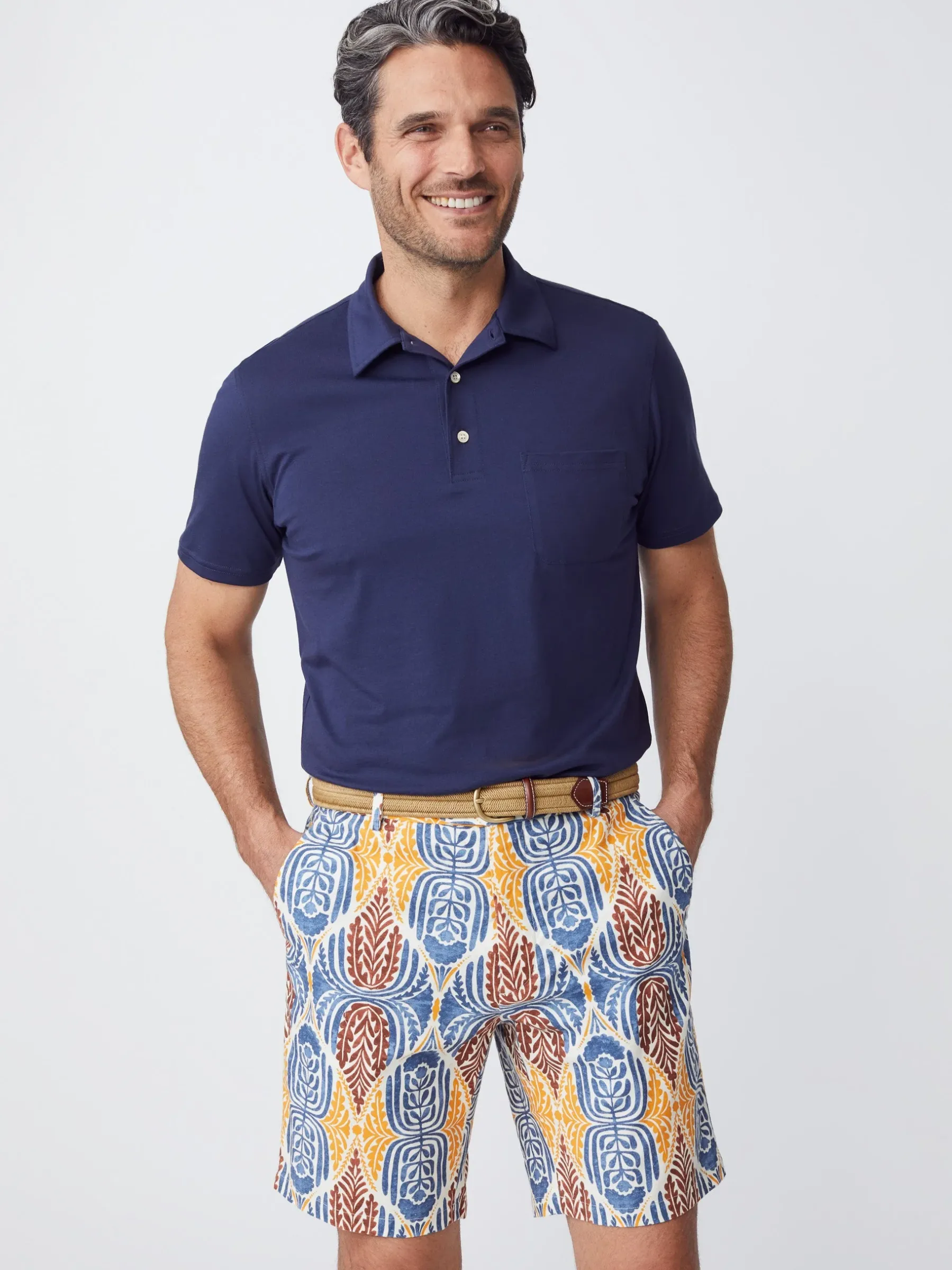Oliver 9” Italian Twill Short In Mini Carriage House-J.McLaughlin Discount