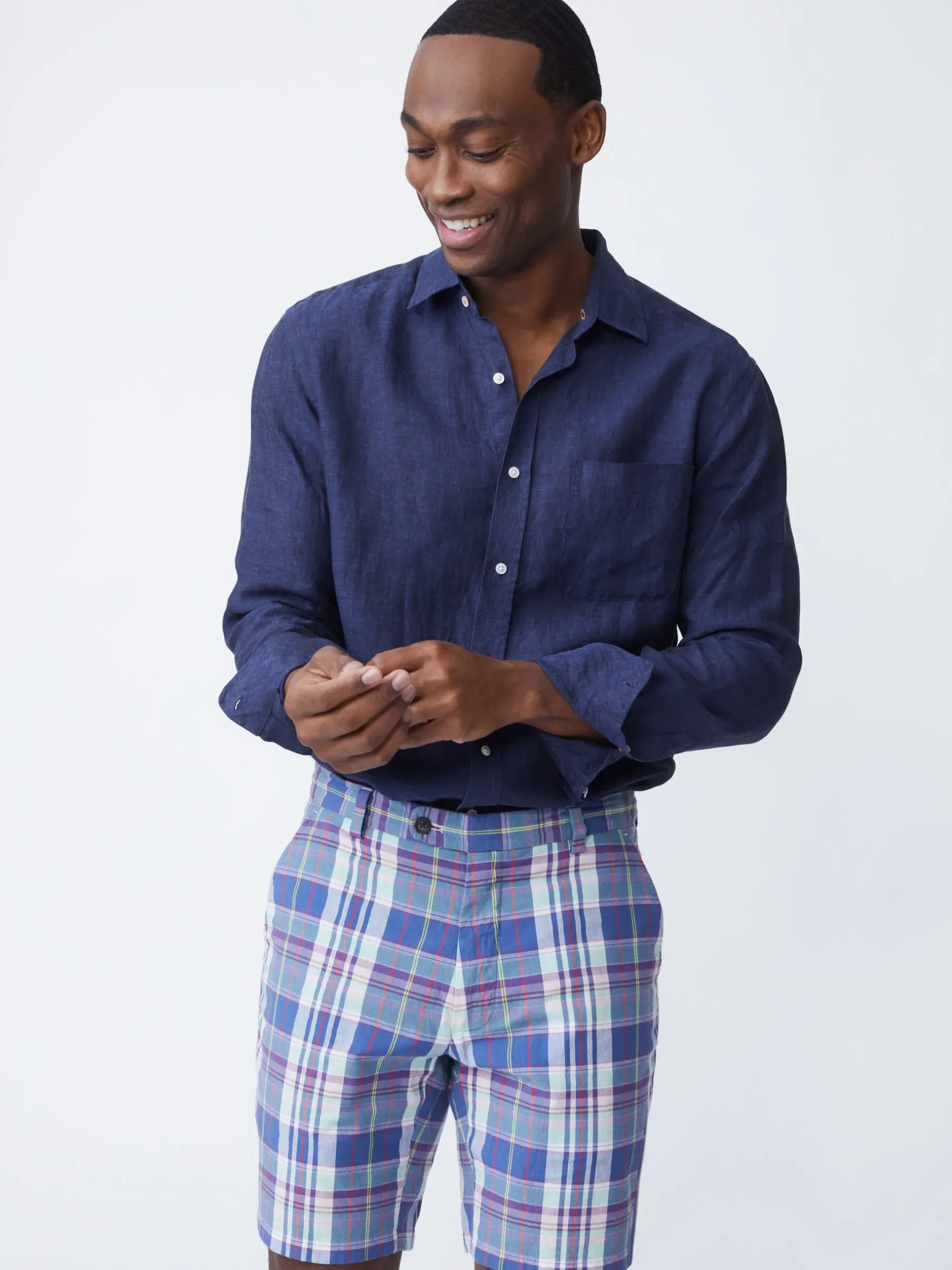 Oliver 9" Shorts In Plaid-J.McLaughlin Fashion
