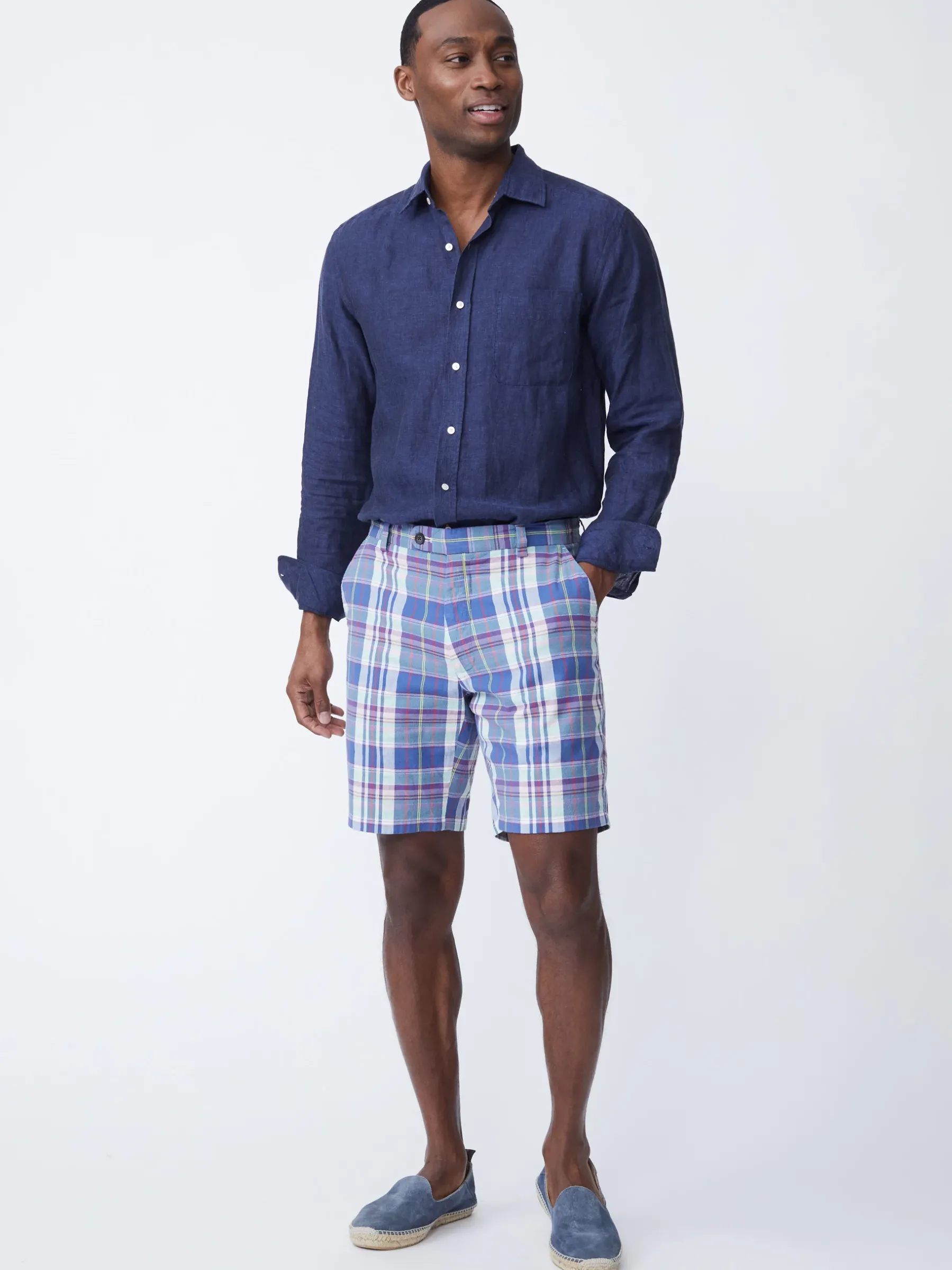 Oliver 9" Shorts In Plaid-J.McLaughlin Fashion