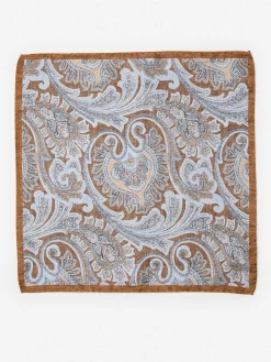 Silk Pocket Square In Paisley-J.McLaughlin Clearance