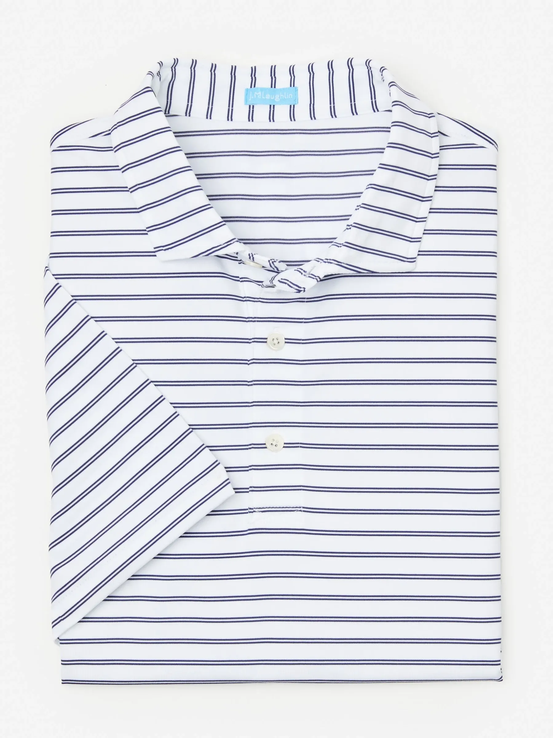 Springer Performance Polo In Harbor Stripe-J.McLaughlin Fashion